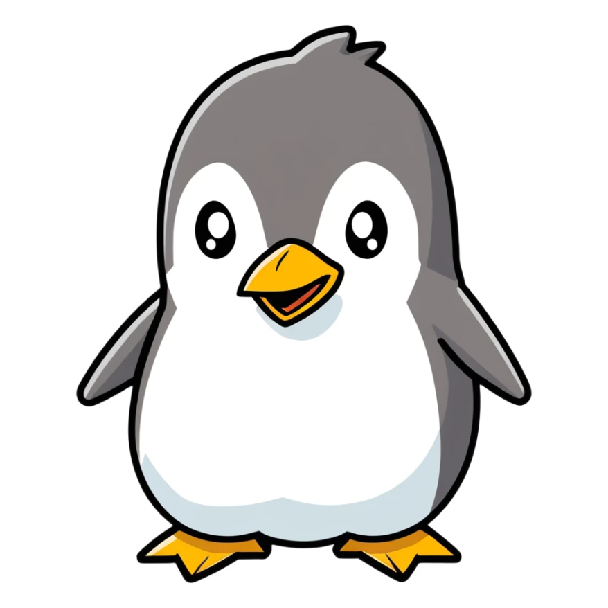 An angry penguin sticker