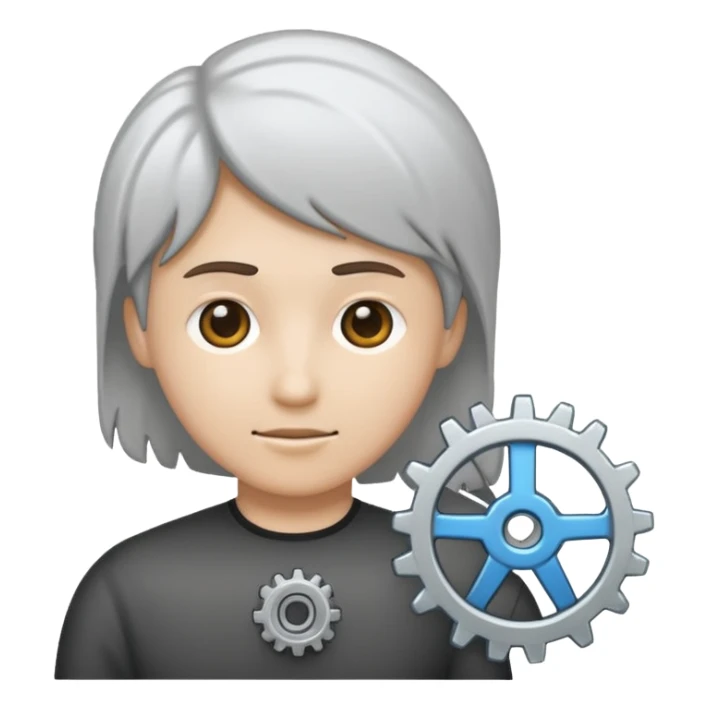 person icon with a small gear next to it sticker