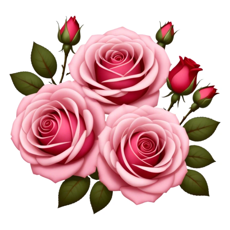 Satin Pink and Rustic Red roses intertwine, their petals blending soft elegance with deep romance. A gentle glow enhances their delicate textures, creating a timeless and dreamy scene. sticker
