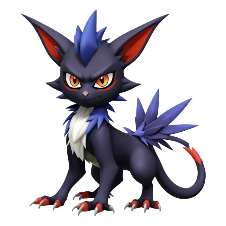 Anthro Edgy Cool Litten-Noivern-Noibat-Absol-Pokémon Full Body sticker
