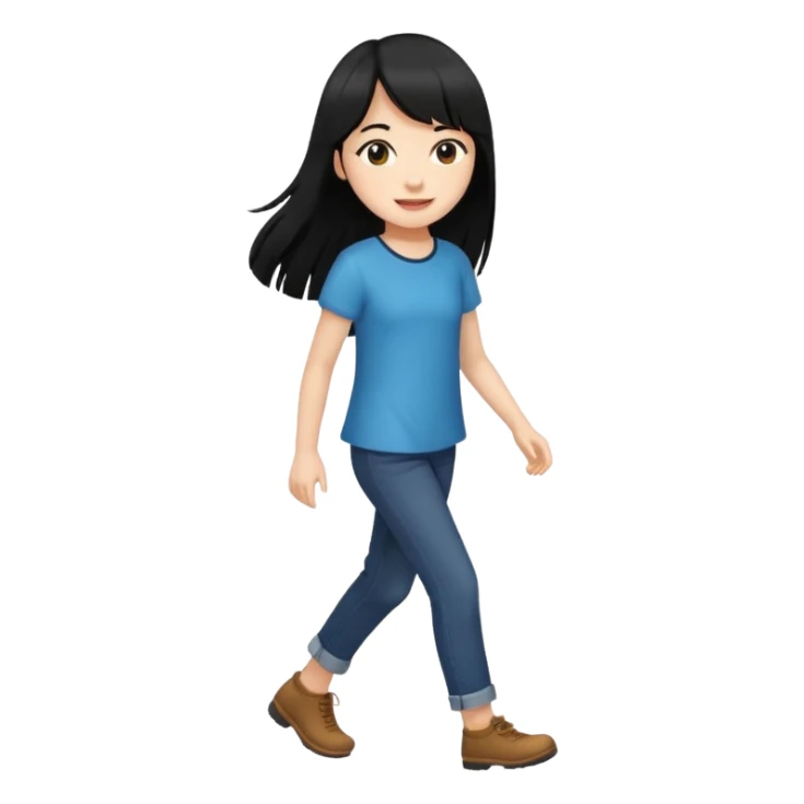 fringe black color long hair girl walking


 sticker