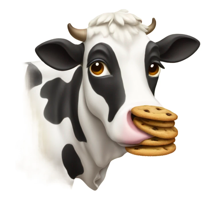 Cow eating cookies  sticker