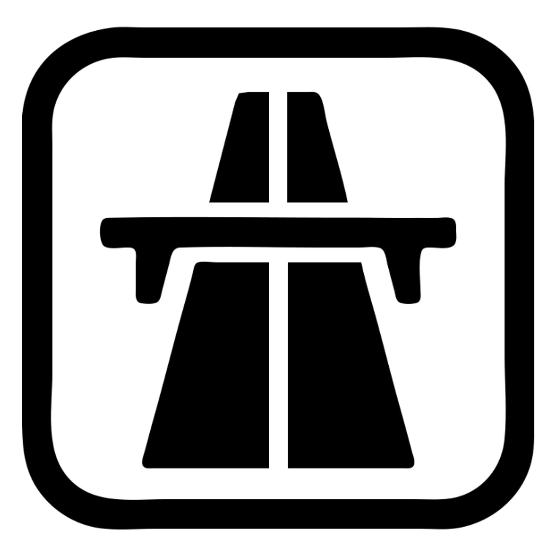 black icon of German autobahn, minimalist style sticker