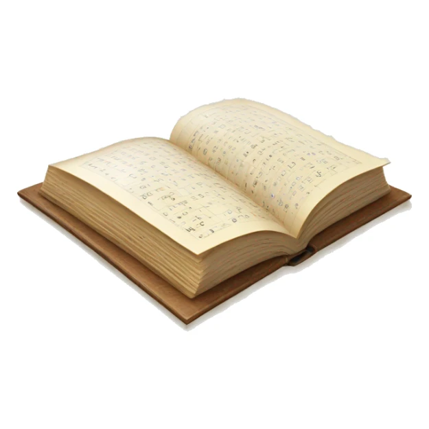 book opened in the middle with mathematics in its pages sticker