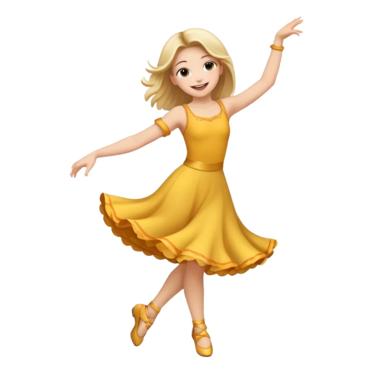 Happy girl dancing full body sticker