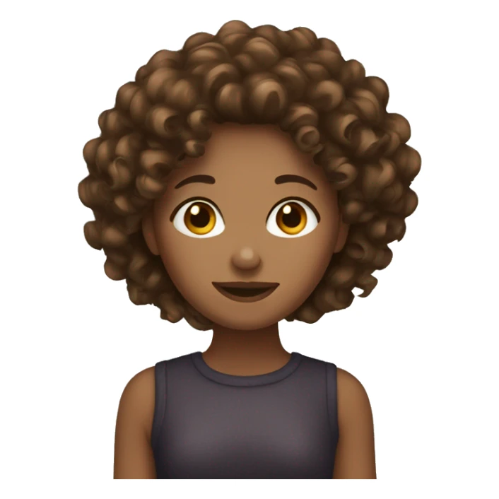 brown curly hair girl sticker