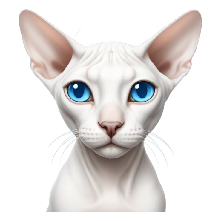 White sphynx cat with blue eyes sticker