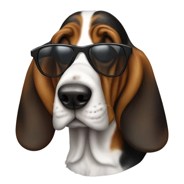 Dog basset hound full-height with sunglasses sticker