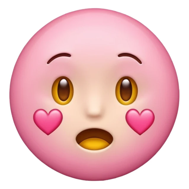 Flushed emoji with hearts and making an “owo” face sticker