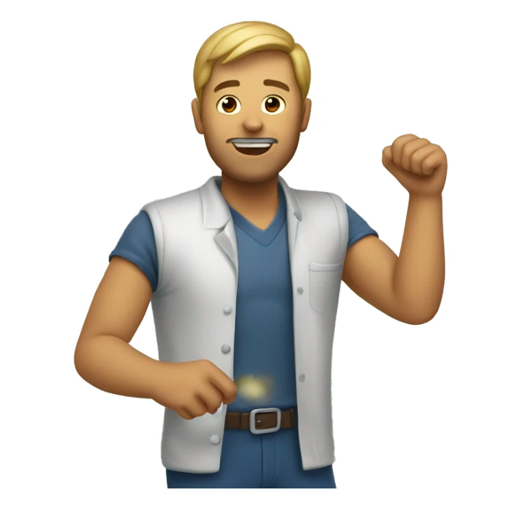 Man that is treatening to hit something sticker