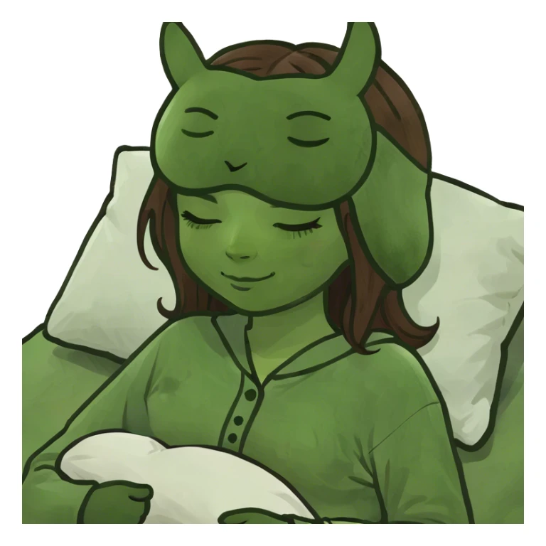 sleeping girl with brown hair sticker
