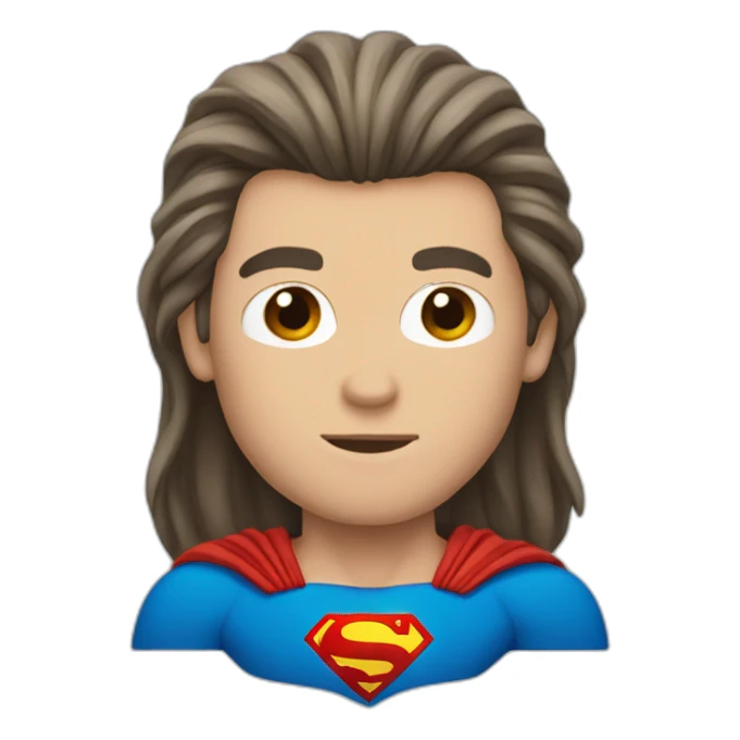 Medium long hair super man sticker