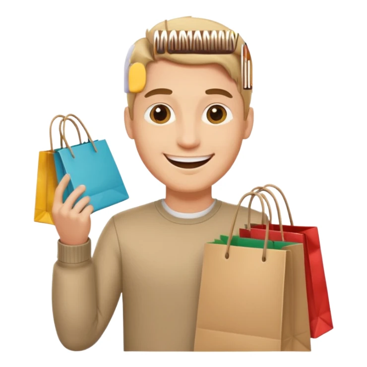 The man with the shopping bags sticker