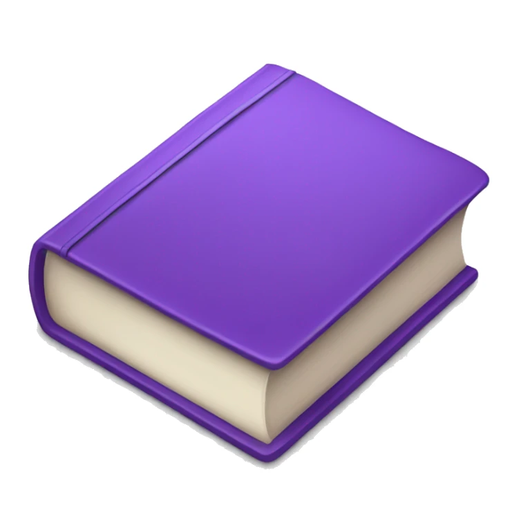 iOs closed book emoji in purple with volume 6 written on the cover sticker