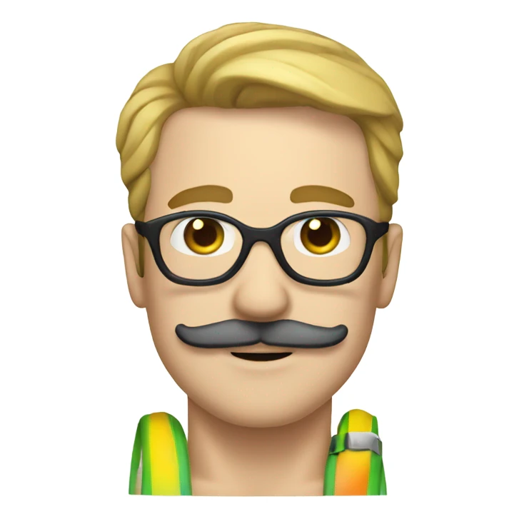 Gay white man with mustache and snorkel sticker