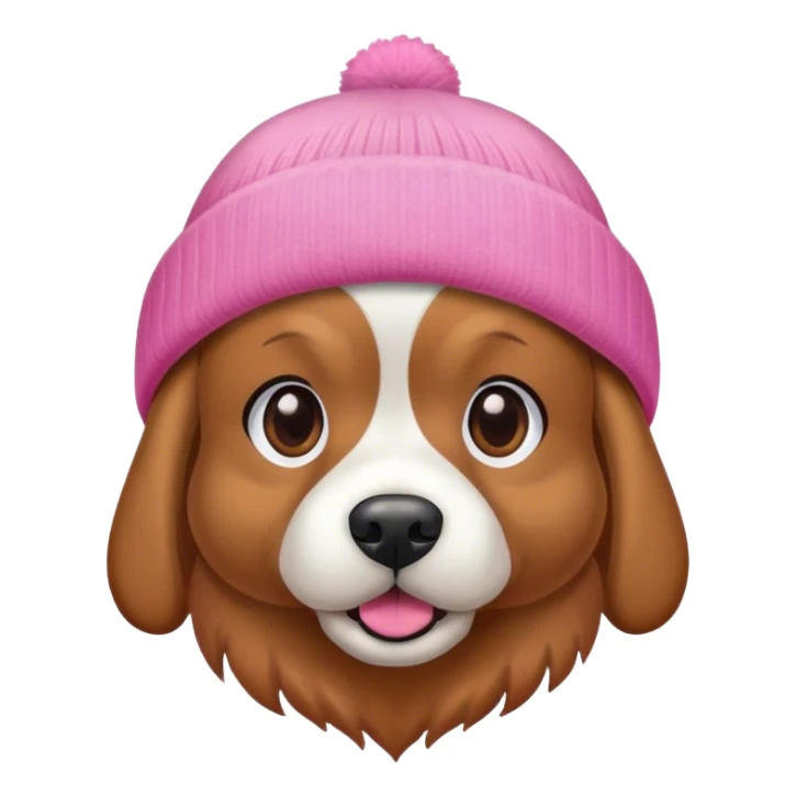 dog wearing a pink beanie sticker