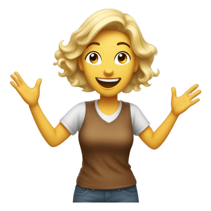 excited woman face with excited face and excited hands sticker