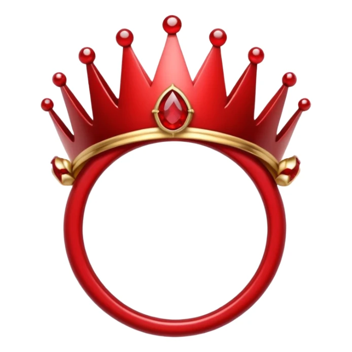 couronne en or à 3 pointes avec un énorme rubis au centre en cabochon sticker