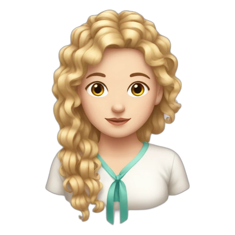 A white girl with a ribbons on her hair  sticker