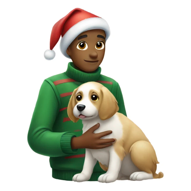 Christmas boy with a dog kakapo sticker