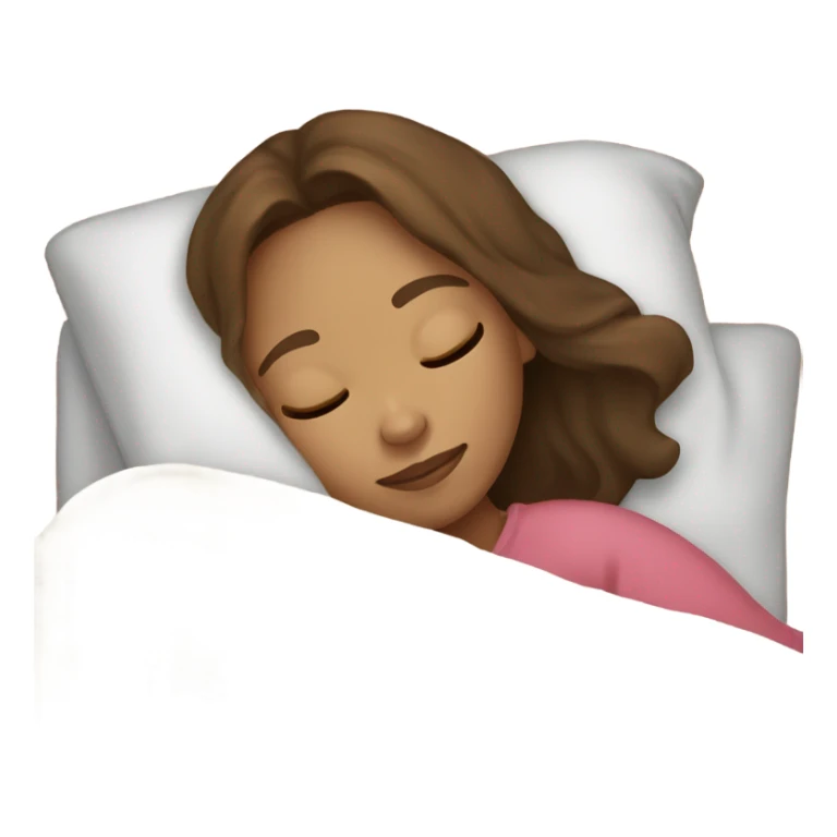 girl with brown hair and light skin sleeping with blanket on sticker