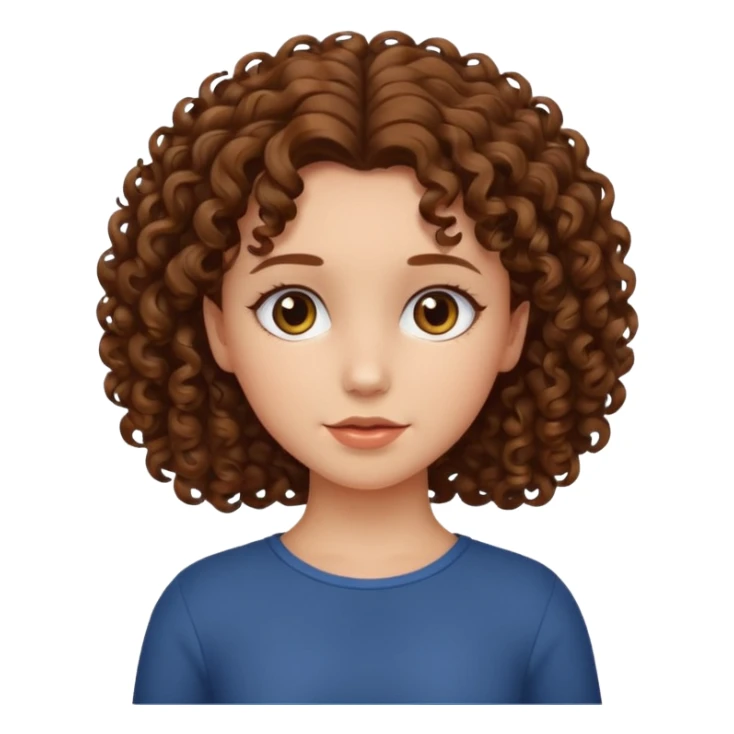 curly hair image of a girl in back view sticker