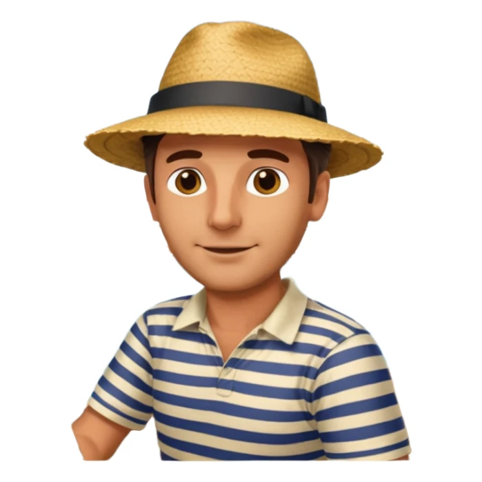 venice gondola driving italian man sticker