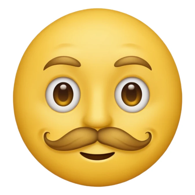Mustache on a normal  yellow smiley with no dimple and more masculine expression  sticker