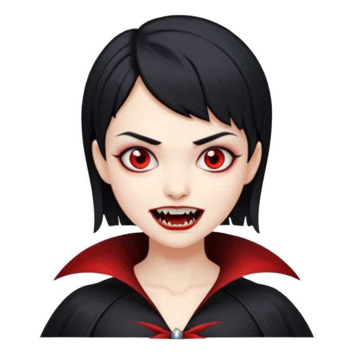 short hair vampire girl sticker
