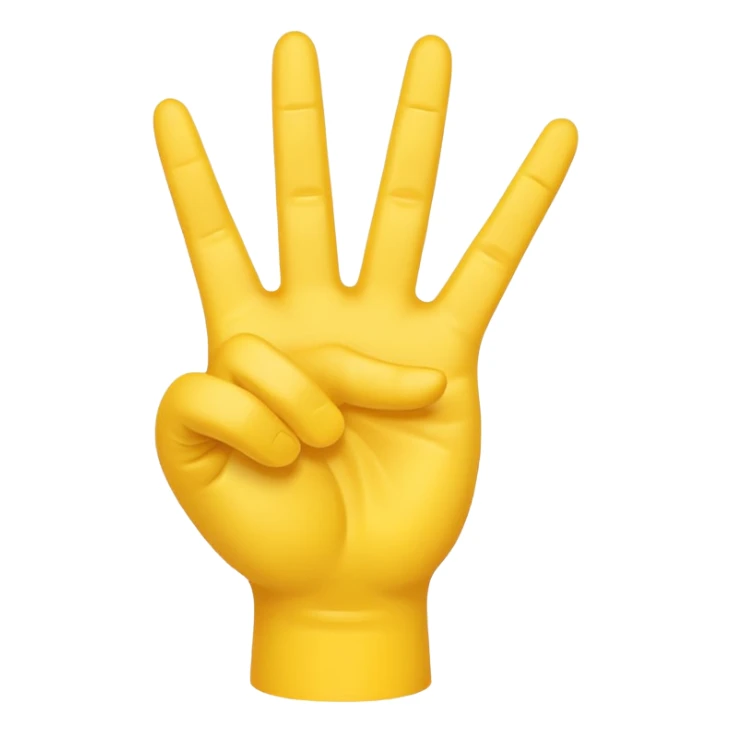 Right yellow hand
Peace sign but with thumb extended out  sticker