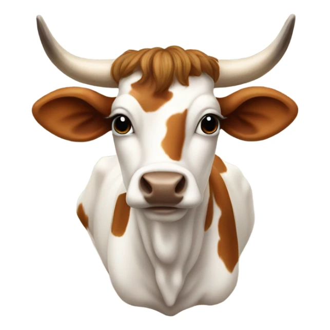 Cute, realistic Texas longhorn heifer sticker