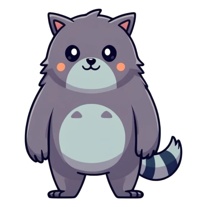 Pastel watercolor furry creature in a misty forest sticker