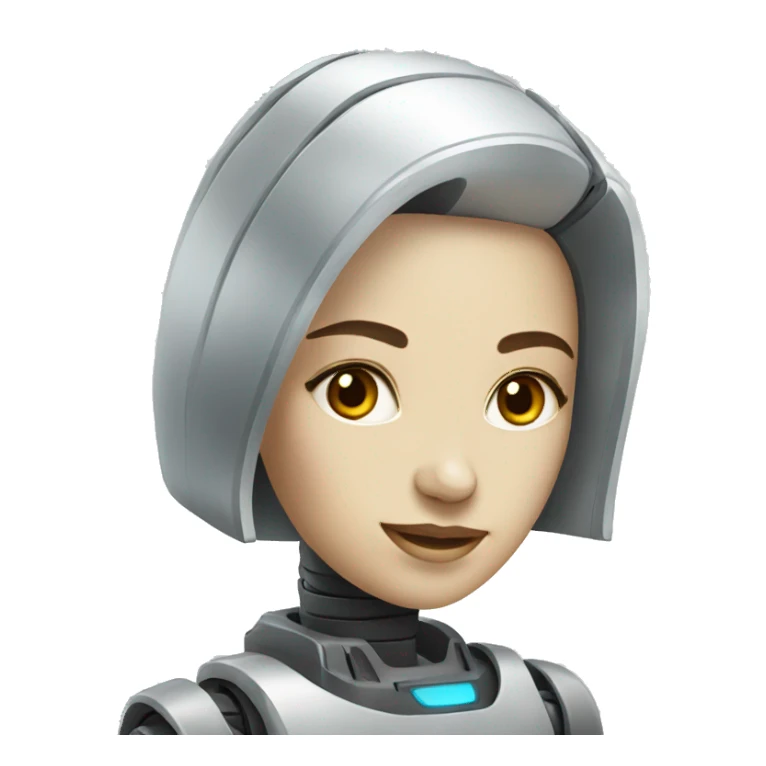 a beautiful female robot sticker