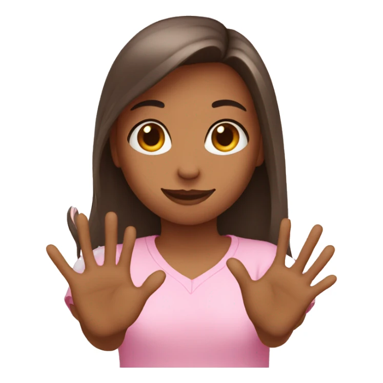 Girl with hand heart sticker