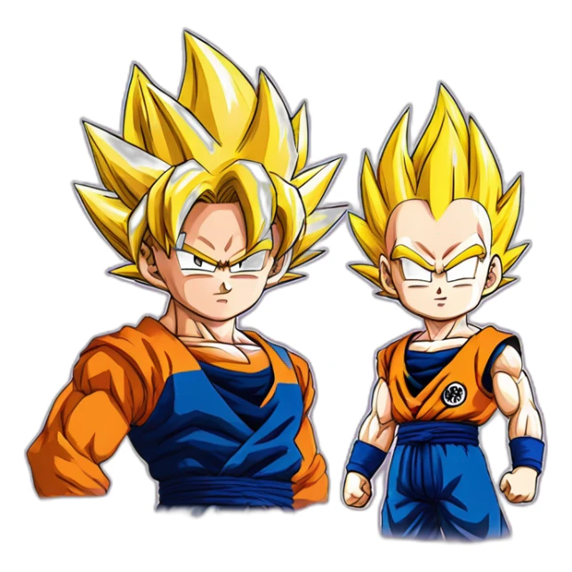 son goku et vegeta super sayen rose sticker
