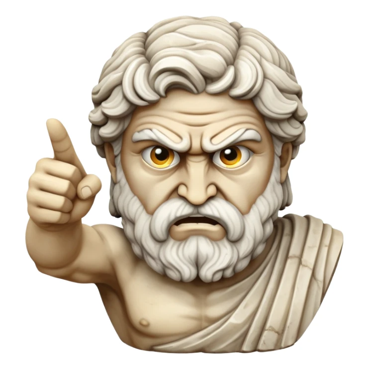 Create a greek statue point at the front with angry fave sticker