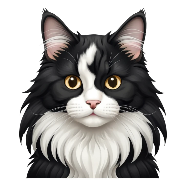 black and white tuxedo maine coon cat sticker