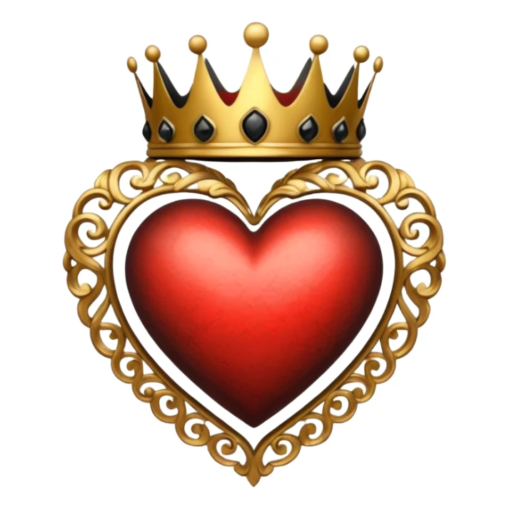 heart with black and gold crown sticker