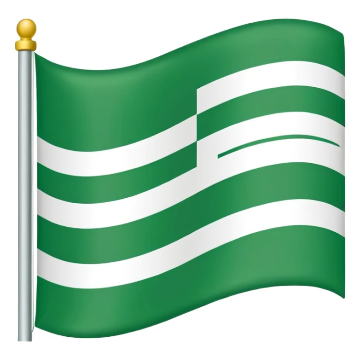 Bandera con tres franjas horizontales: verde, blanca y verde sticker