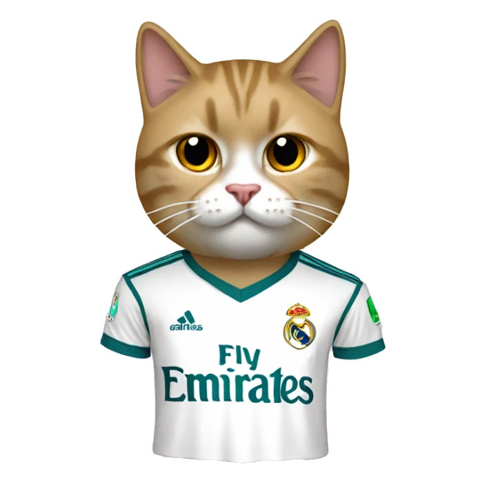 Gato con camiseta del real Madrid  sticker