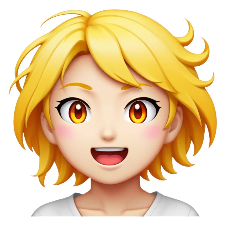 Cinematic Realistic Manga Comics Emoji, depicted as a dynamic stylized illustration inspired by Japanese manga art with bold lines and expressive characters, rendered with vibrant textures and energetic colorful lighting that captures its iconic style. sticker