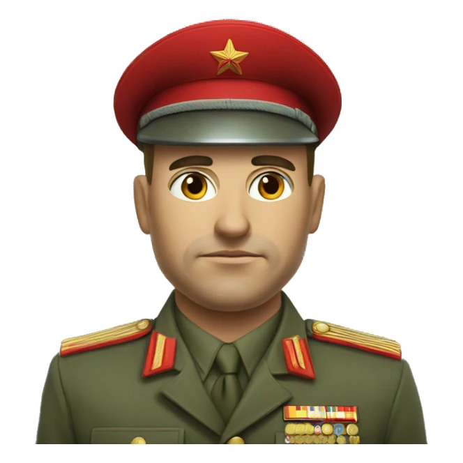 realistic ussr soldier serious with military takes sticker