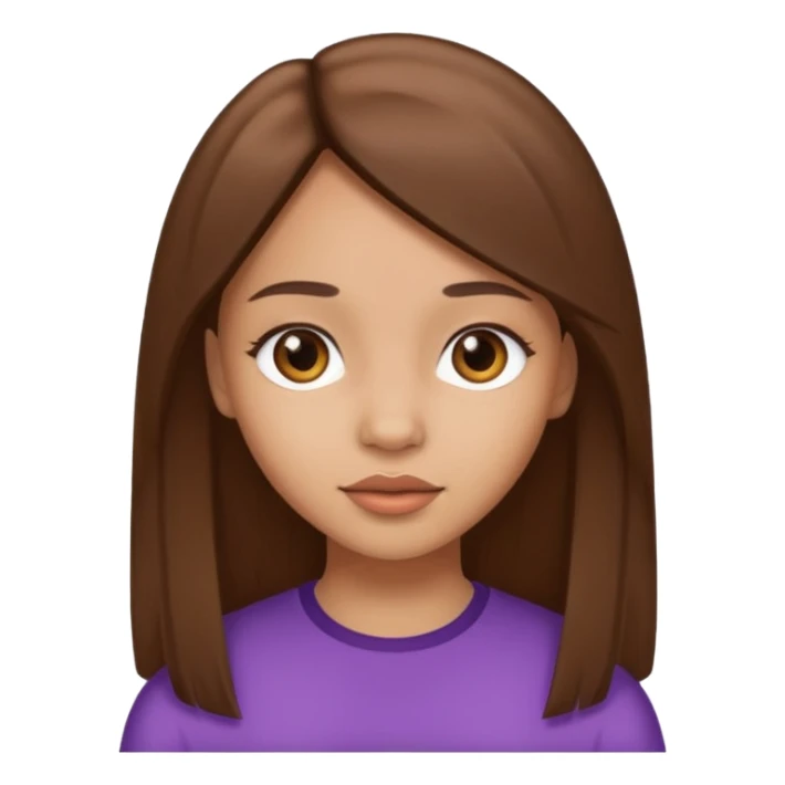 Light skin girl with straight hair brown  sticker