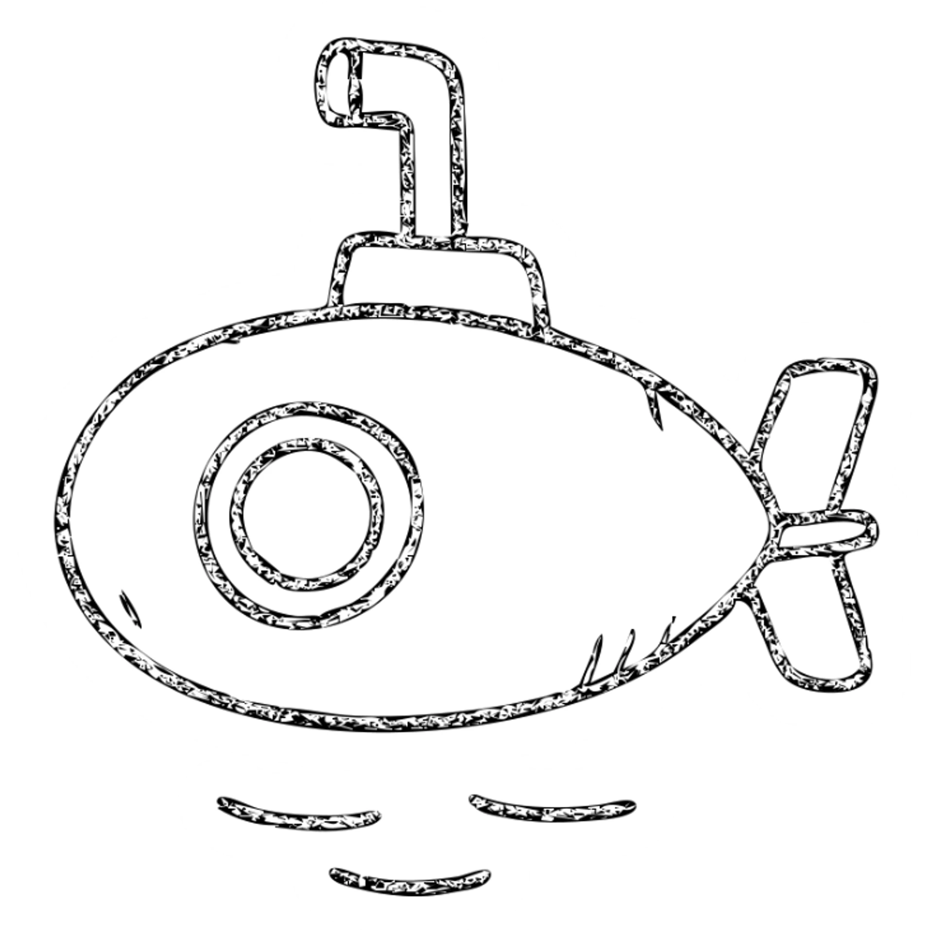 hand-drawn outlined denizaltı (submarine) icon sticker