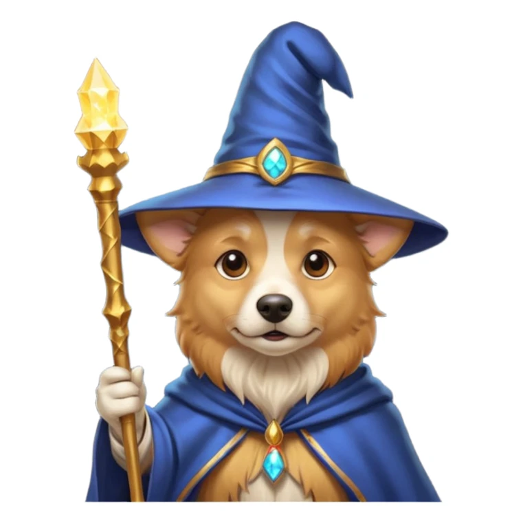 Dog wizard sticker