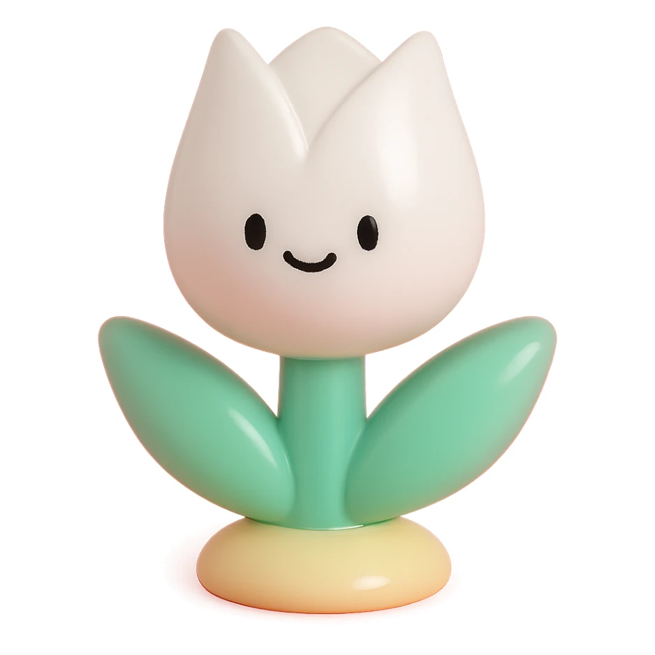 white tulip vinyl figure style sticker
