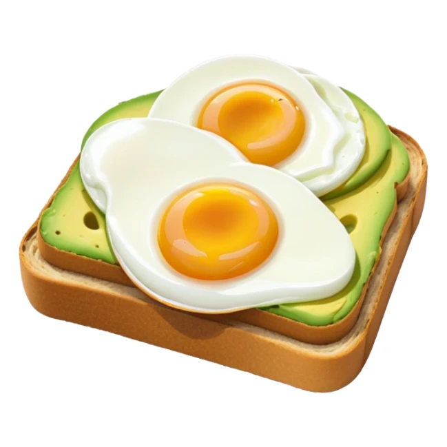 Avocado toast with a poached egg on top sticker