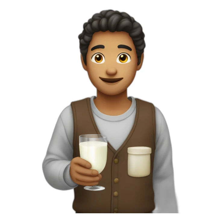 Yanderedev holding a wineglass of milk sticker