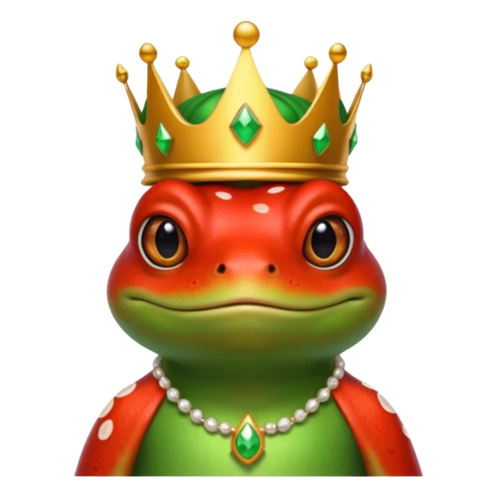 red frog in royal outfit and  sticker