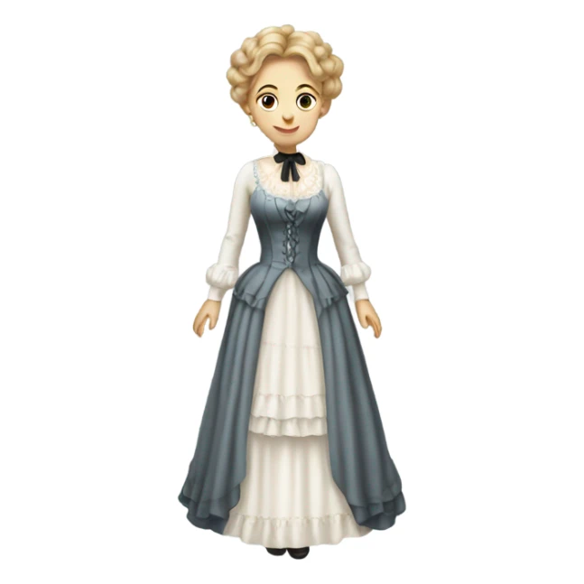 white woman galora in Victorian dress elegant, full body sticker